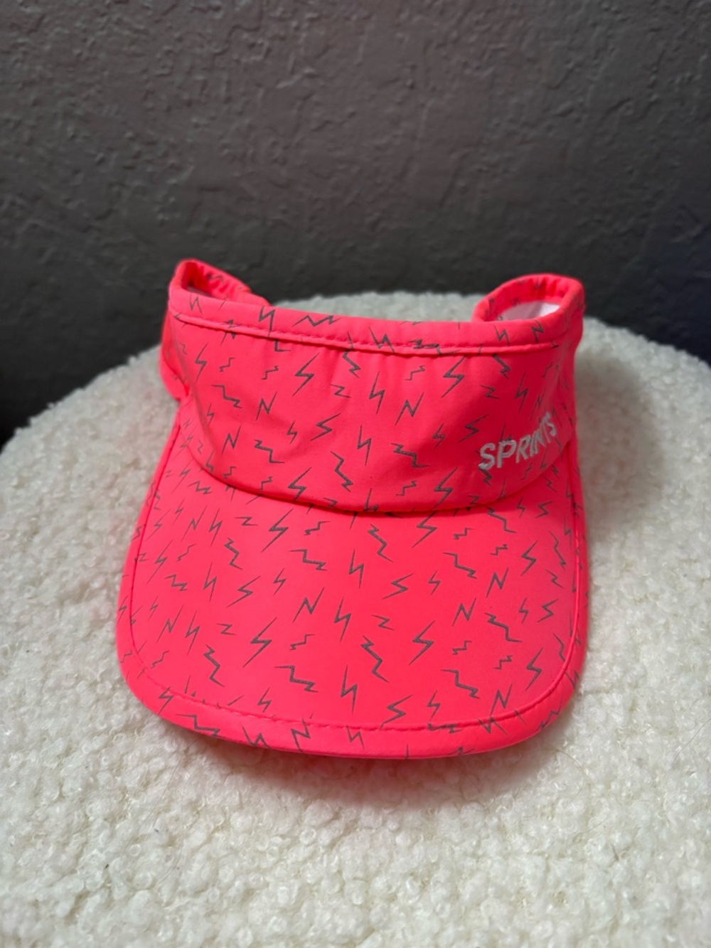 Neon Pink Lightning Print Visor — SPRI* (Kids/Youth)